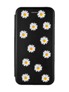 Чохол-книжка з малюнком для Samsung Galaxy M52 (2021) M526 Чорний; Фон ромашки (принт 41)