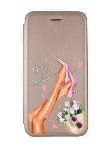 Чохол-книжка з малюнком для Samsung Galaxy A03/A035 Золотий; Ніжки (принт 62)