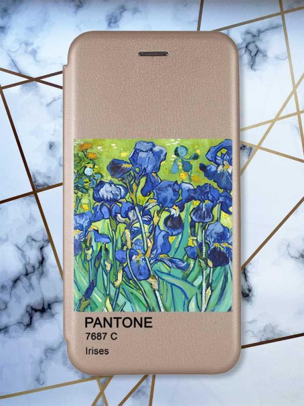 Чохол-книжка з малюнком для Samsung Galaxy A52 Золотий; Іриси (принт 75)