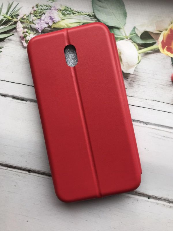Чохол-книжка з малюнком для Xiaomi Redmi 8A Червоний; Іриси (принт 75)