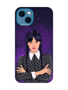 Чохол для iPhone 13 mini Дівчина з косичками. Венздей (принт 208)