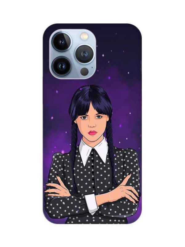 Чохол на Apple iPhone 13 Pro Дівчина з косичками. Венздей (принт 208)