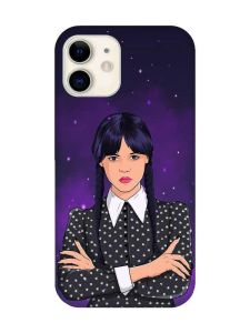 Чохол на iPhone 12 mini Дівчина з косичками. Венздей (принт 208)