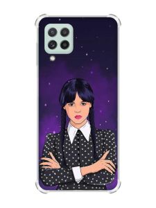 Чохол із потовщеними кутами на Samsung Galaxy A22 5G / A22s 5G Дівчина з косичками. Венздей (принт 208)