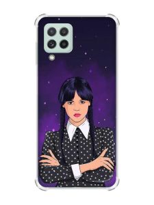 Чохол з потовщеними кутами на Samsung Galaxy A22 4G/M32/M22 Дівчина з косичками. Венздей (принт 208)