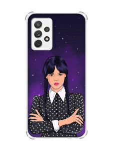 Чохол з потовщеними кутами на Samsung Galaxy A72 Дівчина з косичками. Венздей (принт 208)