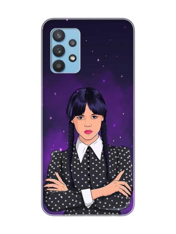 Чохол на Samsung Galaxy A32 Дівчина з косичками. Венздей (принт 208)