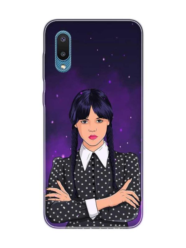 Чохол на Samsung Galaxy A02/A022 (2021) Дівчина з косичками. Венздей (принт 208)