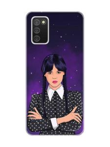 Чохол для Samsung Galaxy A02s Дівчина з косичками. Венздей (принт 208)