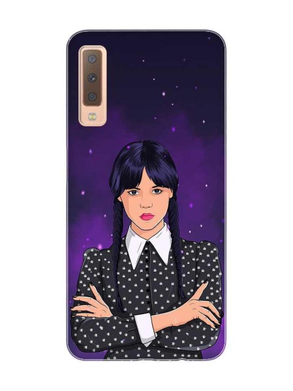 Чохол на Samsung Galaxy A7(2018) A750 Дівчина з косичками. Венздей (принт 208)