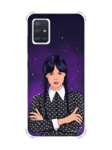 Чохол з потовщеними кутами на Samsung Galaxy A71 / A715 Дівчина з косичками. Венздей (принт 208)