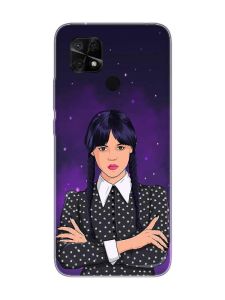 Чохол на Xiaomi Redmi 10C Дівчина з косичками. Венздей (принт 208)