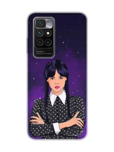 Чохол для Xiaomi Redmi 10 Дівчина з косичками. Венздей (принт 208)