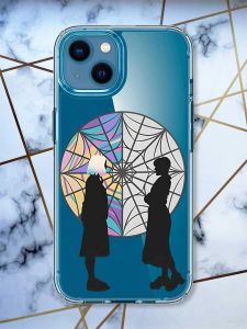 Прозорий чохол для iPhone 13 mini Силуети. Венздей (принт 210)