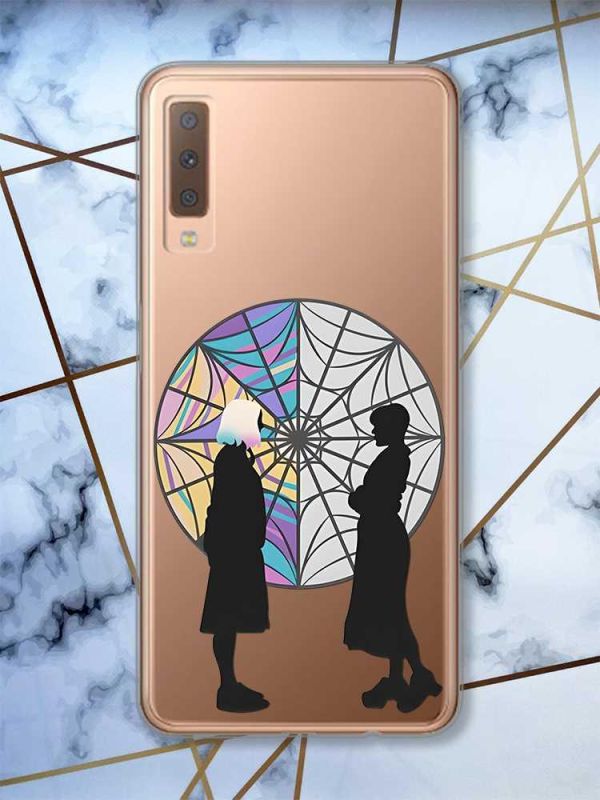 Прозорий чохол на Samsung Galaxy A7(2018) A750 Силуети. Венздей (принт 210)