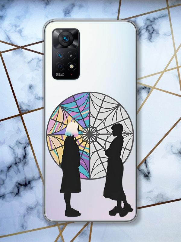 Прозорий чохол на Xiaomi Redmi Note 11 Pro Силуети. Венздей (принт 210)