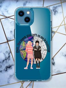 Прозорий чохол для iPhone 13 mini Дівчата з Венздей (принт 211)