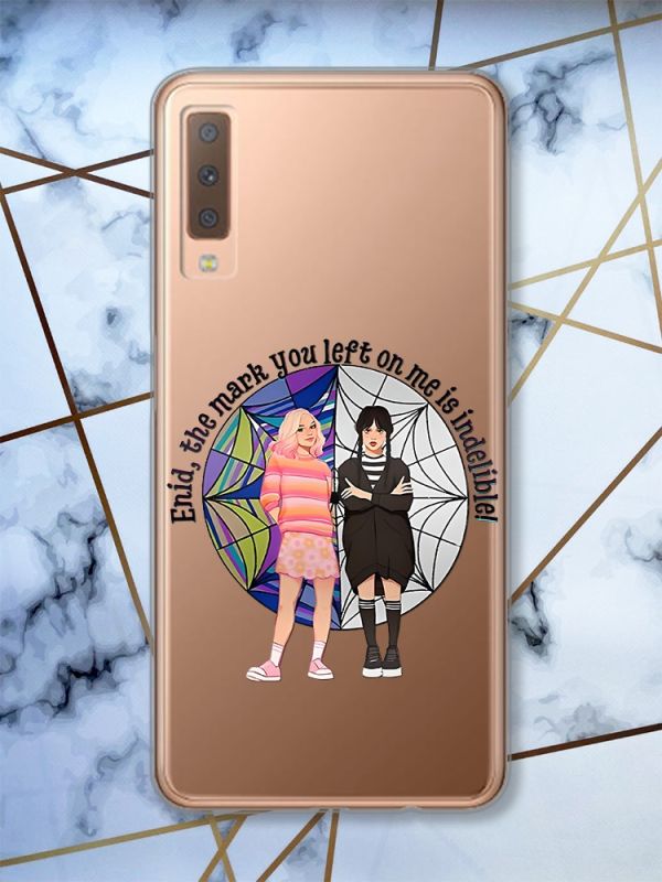 Прозорий чохол на Samsung Galaxy A7(2018) A750 Дівчата з Венздей (принт 211)