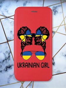 Чохол-книжка з малюнком для Samsung Galaxy A31 Червоний; Українська дівчина (принт 113)