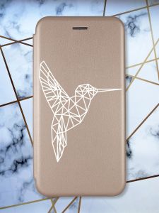 Чохол-книжка з малюнком для Samsung Galaxy A31 Золотистий; Колібрі (принт 123)
