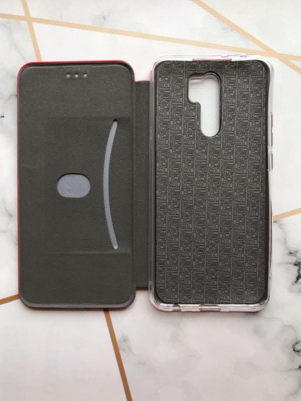 Чохол-книжка з малюнком для Xiaomi Redmi 9 Червоний;  Котик (принт 125)