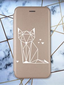 Чохол-книжка з малюнком для Samsung Galaxy A50 (2019) A505/A30s Золотий; Лисиця (принт 127)