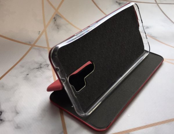 Чохол-книжка з малюнком для Xiaomi Redmi 9 Червоний;  Дівчина з кавою (принт 137)