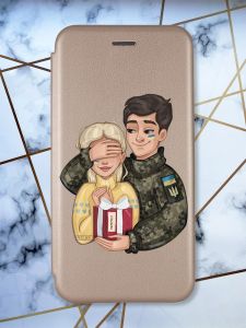 Чохол-книжка з малюнком для Samsung Galaxy A32 Золотий; Подарунок Перемога (принт 178)