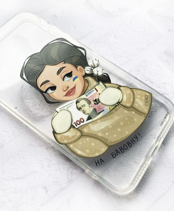 Прозорий чохол для iPhone 13 mini На бавовну (патріотичний принт 217)