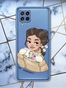 Прозорий чохол Samsung Galaxy M32/M22/A22 4G На бавовну (патріотичний принт 217)