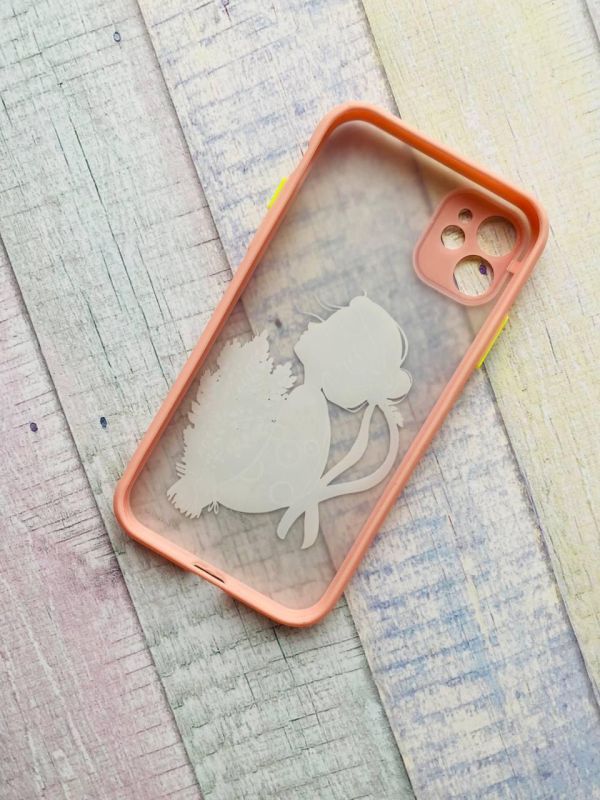 Прозорий матовий чохол з силіконовим бампером для iPhone 11 (6,1) Українка з колосками 173