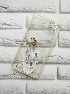 Силіконовий прозорий чохол з малюнком, прикрашений камінням, для Meizu U20 Іриси