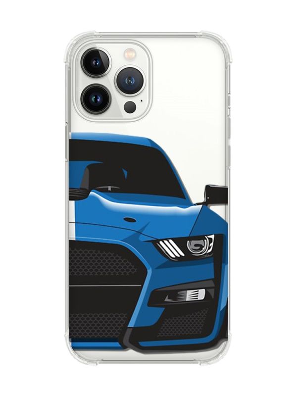 Чохол із потовщеними кутами на iPhone 14 Pro Авто синє (принт 229)