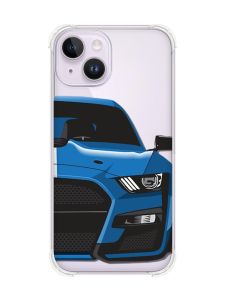 Чохол із потовщеними кутами на iPhone 14 Авто синє (принт 229)