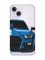 Прозорий чохол із захистом камери на iPhone 14 Авто синє (принт 229)