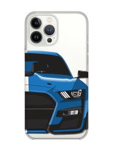 Прозорий чохол із захистом камери на iPhone 14 Pro Авто синє (принт 229)