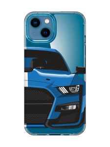 Прозорий чохол для iPhone 13 mini Авто синє (принт 229)