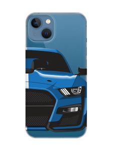 Прозорий чохол на Apple iPhone 13 Авто синє (принт 229)