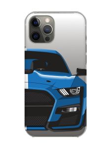 Прозорий чохол на iPhone 12 Pro Max Авто синє (принт 229)