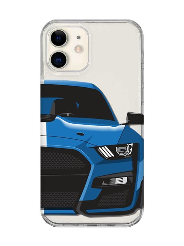 Прозорий чохол на iPhone 12 mini Авто синє (принт 229)
