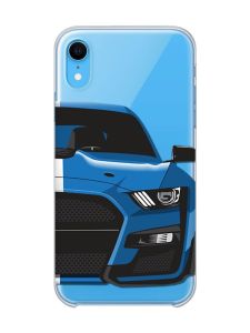 Прозорий чохол на iPhone XR Авто синє (принт 229)