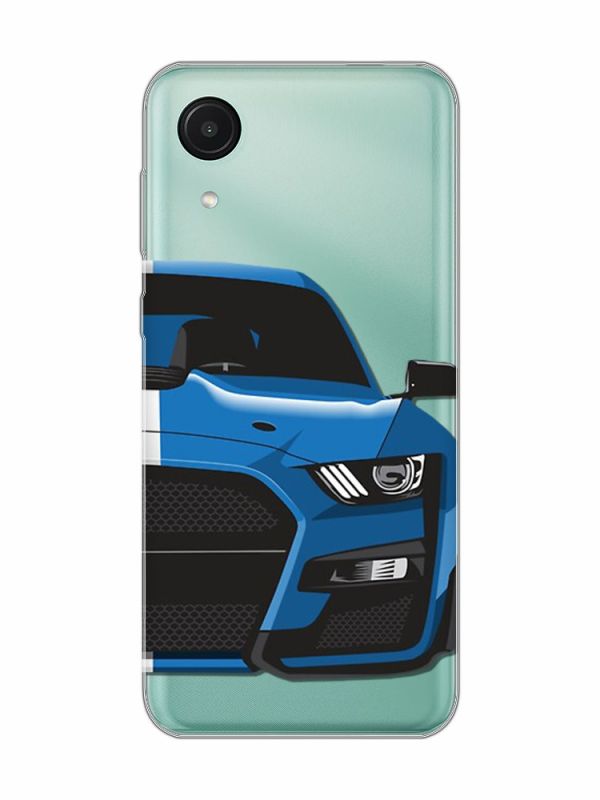 Прозорий чохол на Samsung Galaxy A03 Core / A032 Авто синє (принт 229)