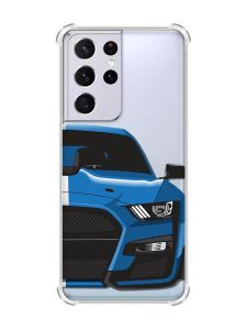 Чохол з потовщеними кутами на Samsung Galaxy S21 Ultra Авто синє (принт 229)