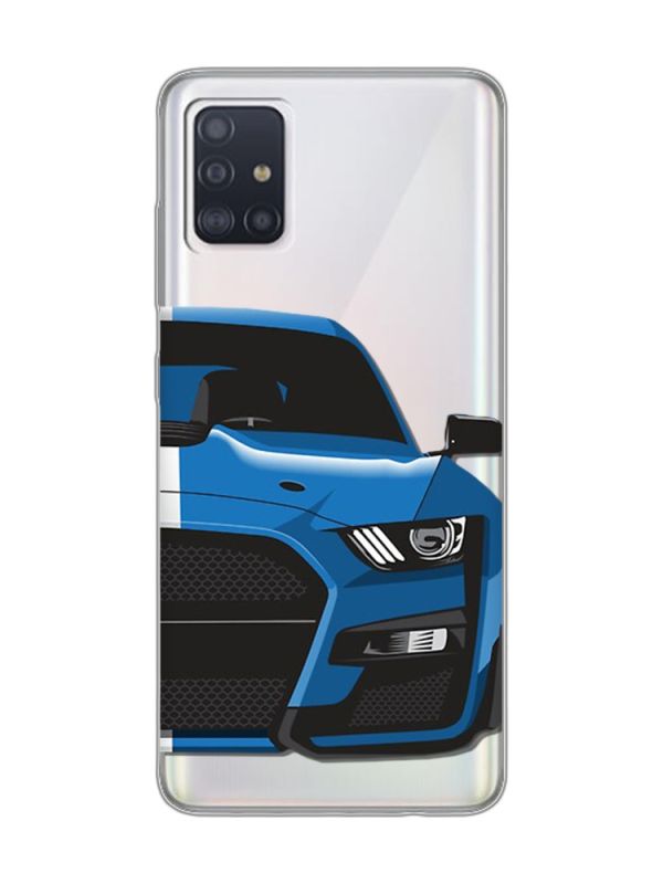 Прозорий чохол на Samsung Galaxy A71/A715 Авто синє (принт 229)