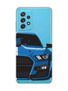 Прозорий чохол на Samsung Galaxy A52 Авто синє (принт 229)