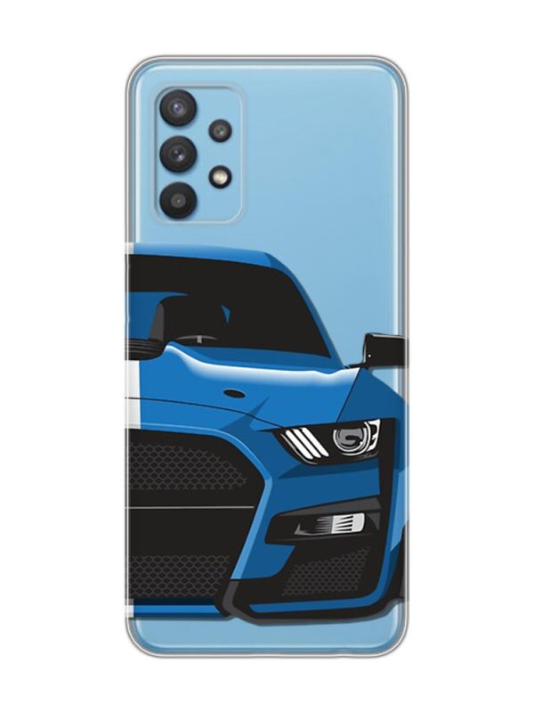 Прозорий чохол на Samsung Galaxy A32 Авто синє (принт 229)