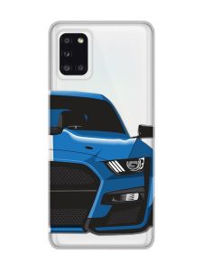 Прозорий чохол на Samsung A31 Авто синє (принт 229)