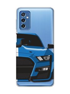 Прозорий чохол на Samsung Galaxy M52 Авто синє (принт 229)