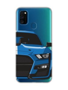 Прозорий чохол на Samsung Galaxy M30s/М21  Авто синє (принт 229)