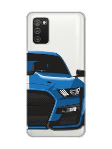 Прозорий чохол для Samsung Galaxy A02s Авто синє (принт 229)